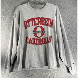 Otterbein University Cardinals T-Shirt Adult XL Gray Long Sleeve‎ Champion Ohio